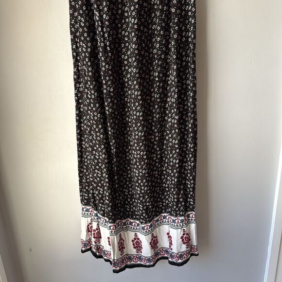 Bleuh Ciel Floral Black Maxi Elastic Waist Dress - Picture 3 of 8